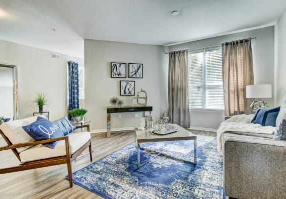 a living room with a couch and a coffee table